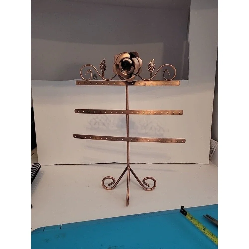 Copper Wire Earring Vintage Holder, Tree, Organizer & Display Stand Holds 26 Pr